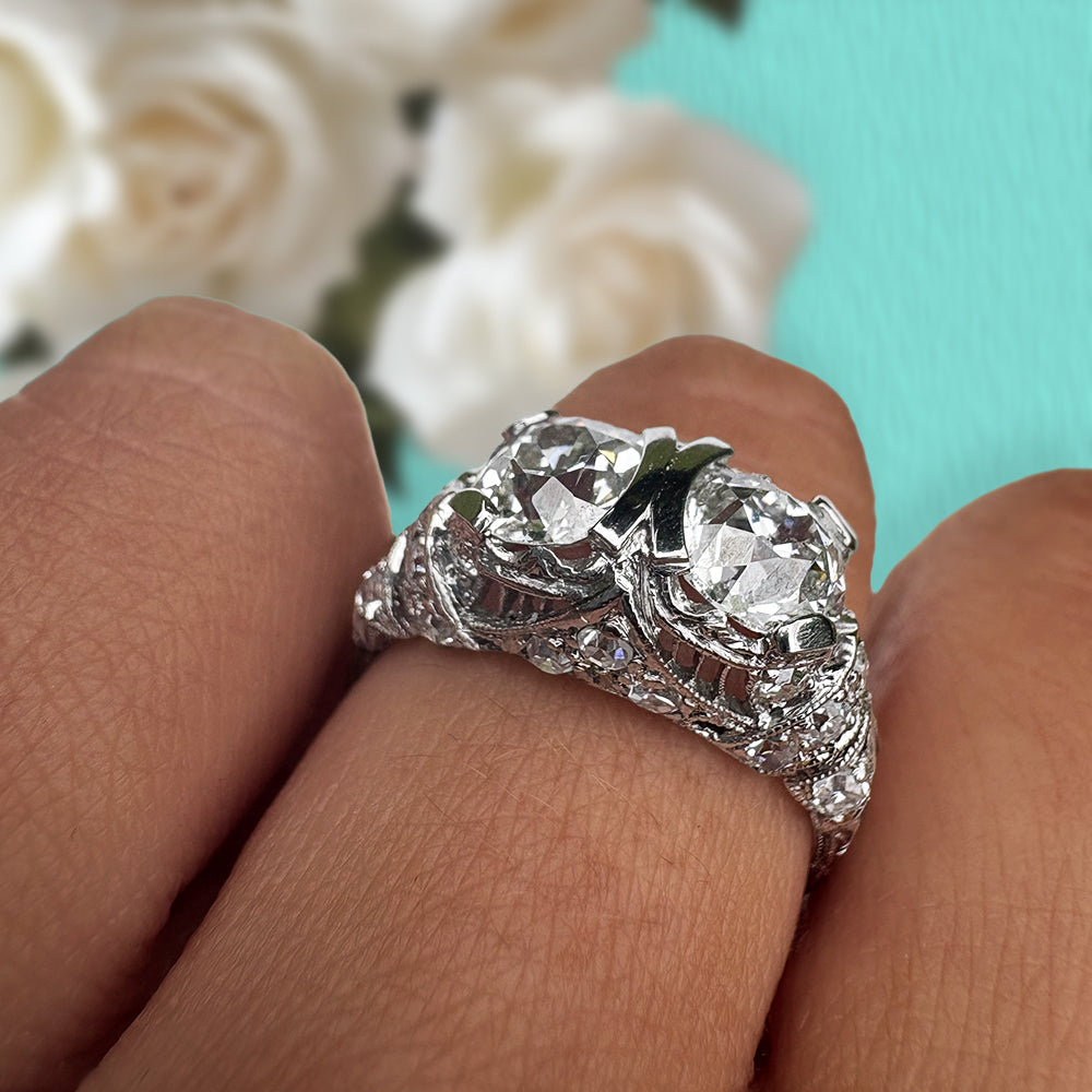 Tiffany & Co Vintage 2ct Old Cut Diamond Platinum Ring