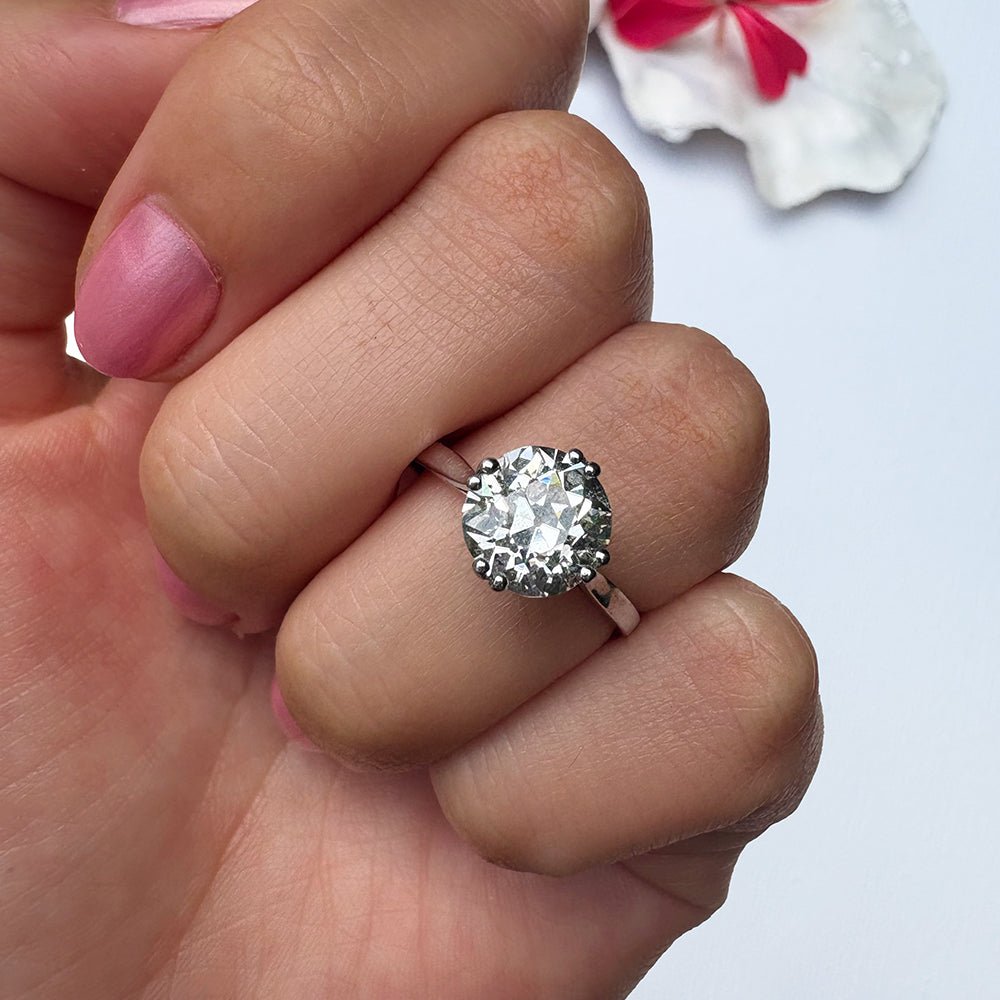 Antique 2.57ct Old European Cut Diamond Solitaire Ring