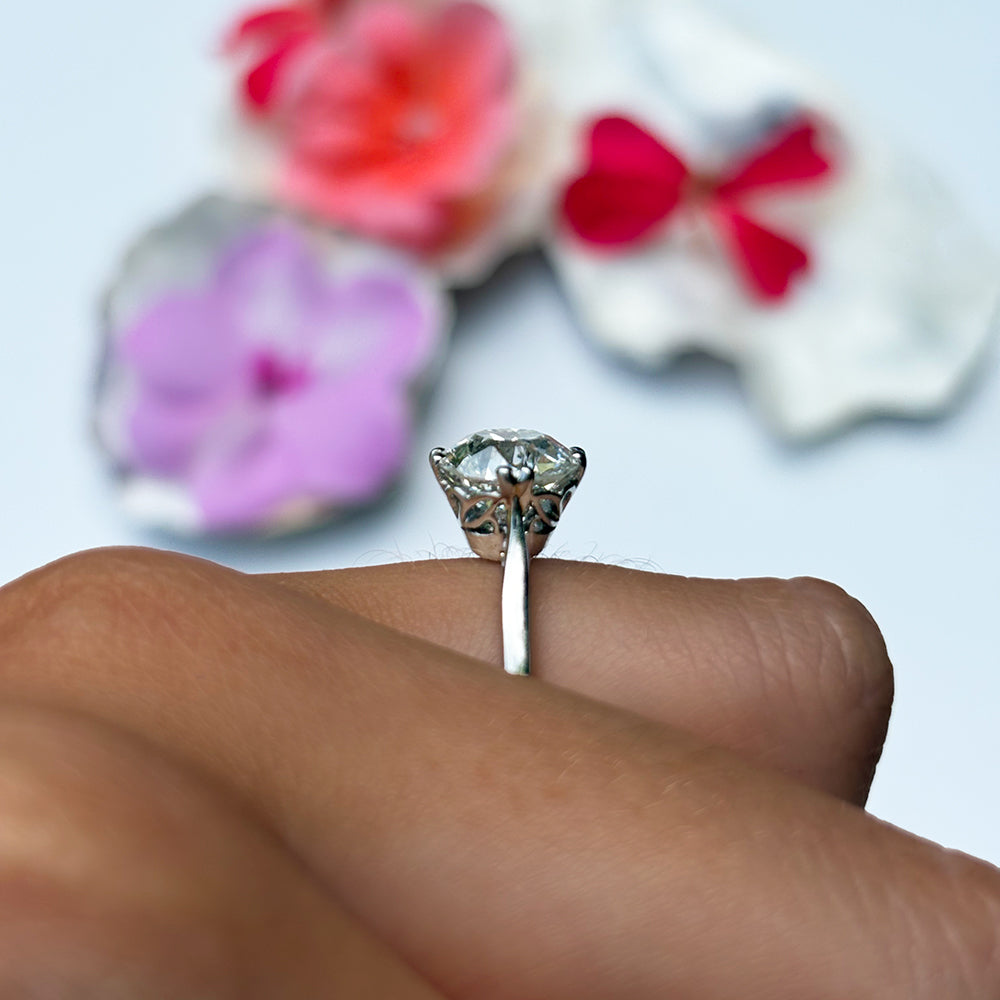 Antique 2.57ct Old European Cut Diamond Solitaire Ring
