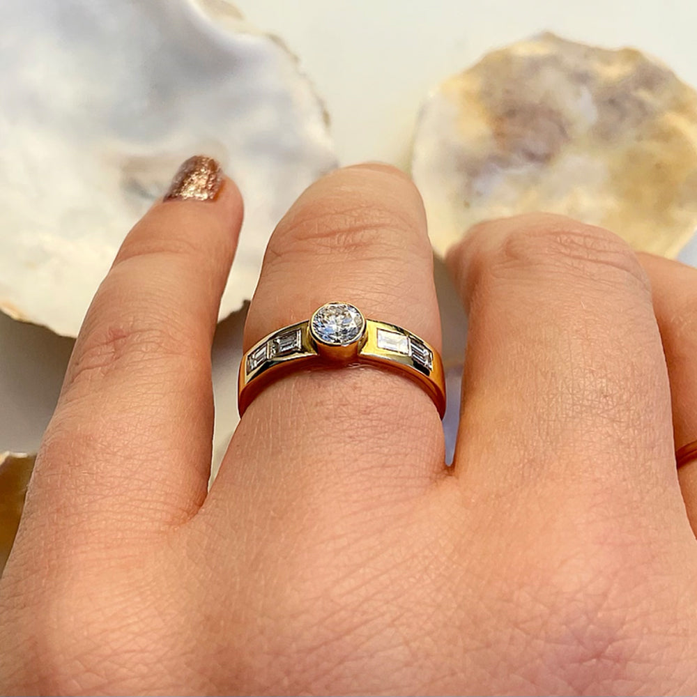 Vintage Five Stone Diamond Engagement Ring