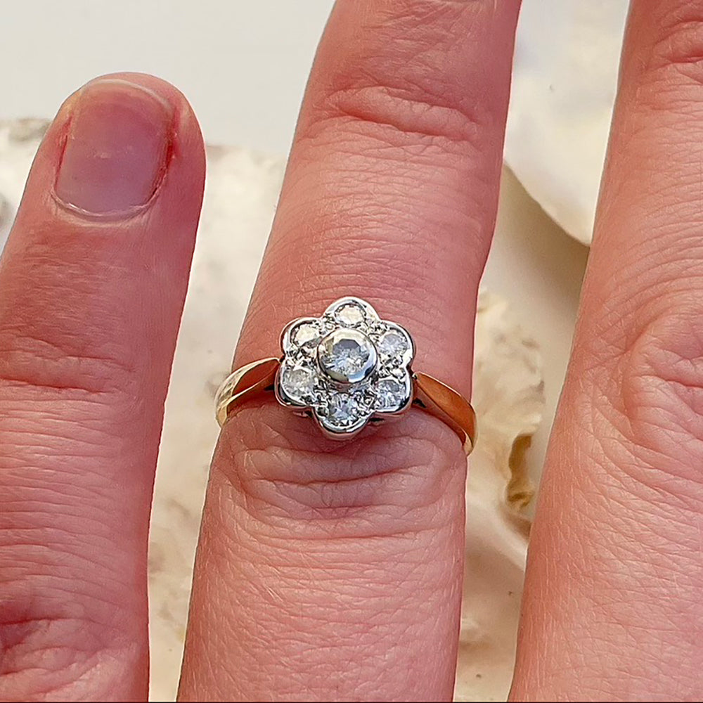 Vintage Diamond Daisy Ring