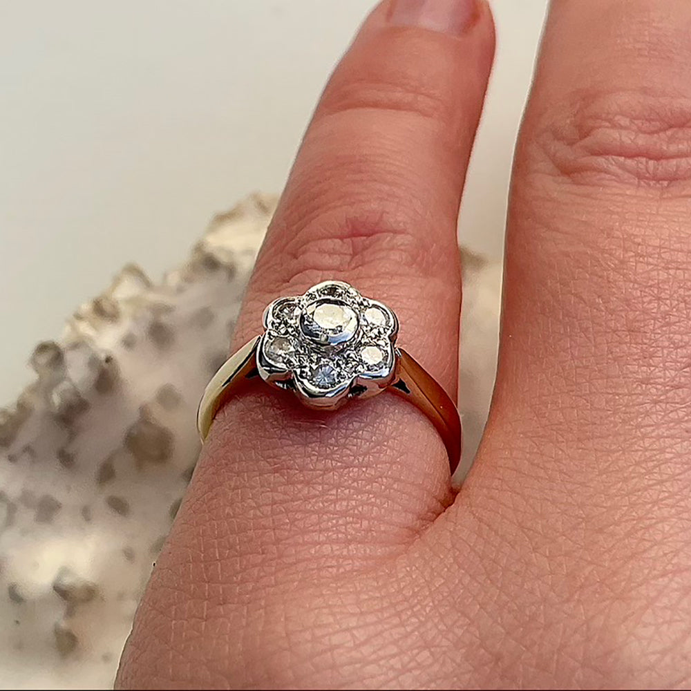 Vintage Diamond Daisy Ring