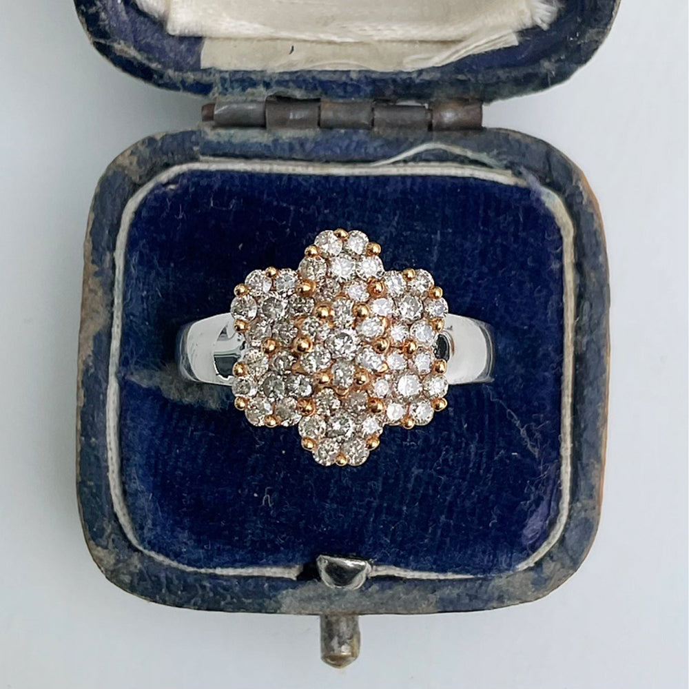Diamond Flower Cluster Ring