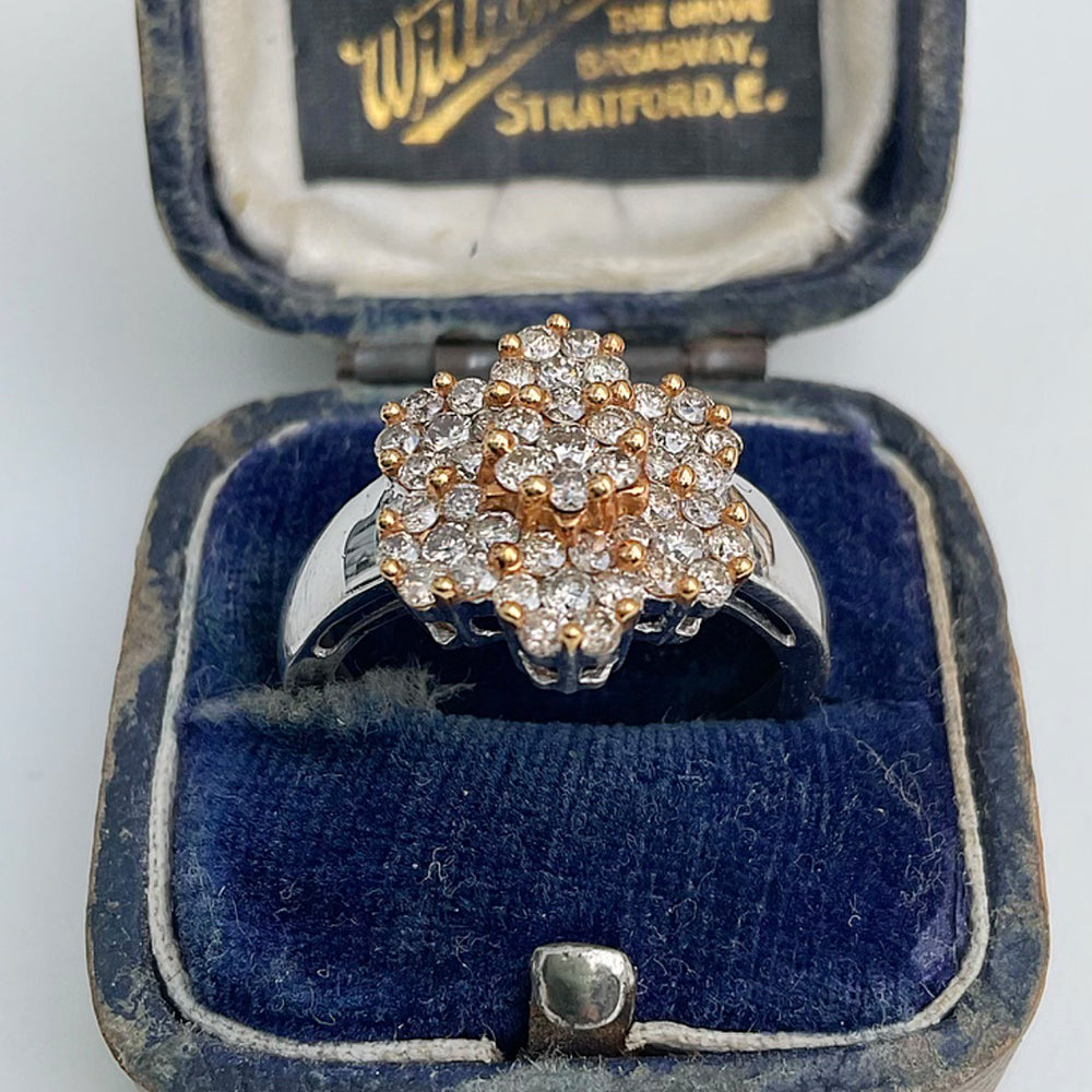 Diamond Flower Cluster Ring