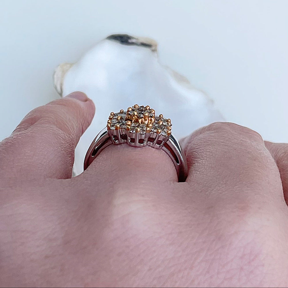 Diamond Flower Cluster Ring
