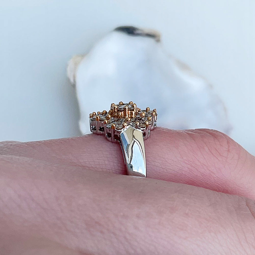 Diamond Flower Cluster Ring