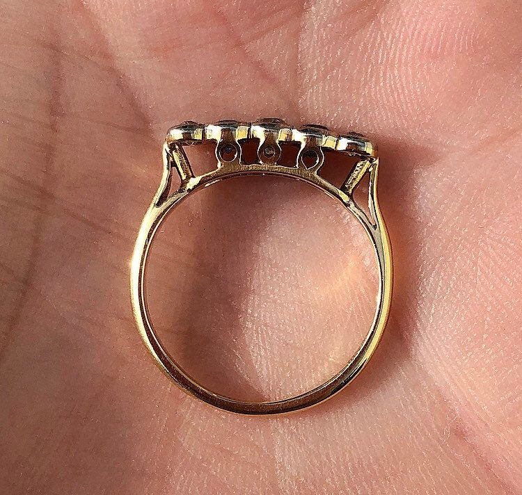 c1990’s Vintage Sapphire & Diamond Five Stone Eternity Ring
