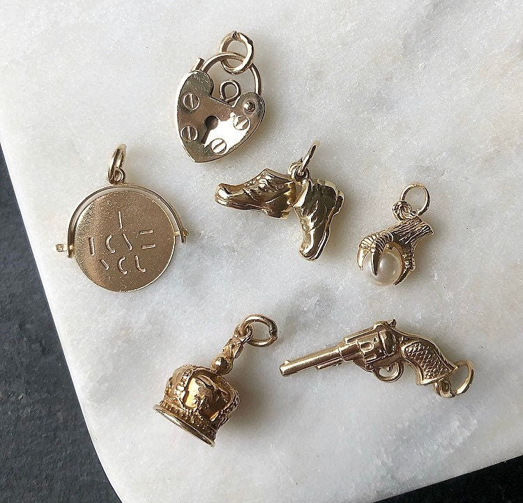 Vintage 1964 Gold Boots Charm