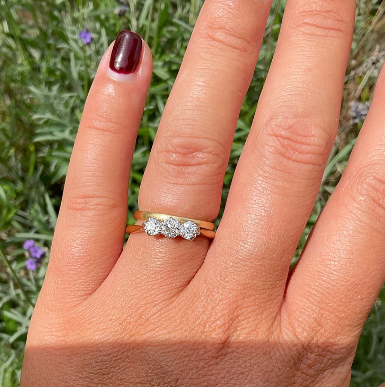 Edwardian Antique Diamond Trilogy Ring