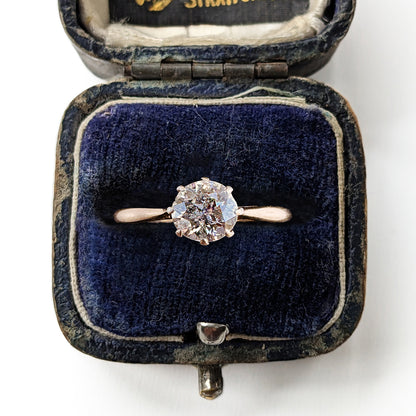 Antique Old European Cut Diamond Solitaire Engagement Ring