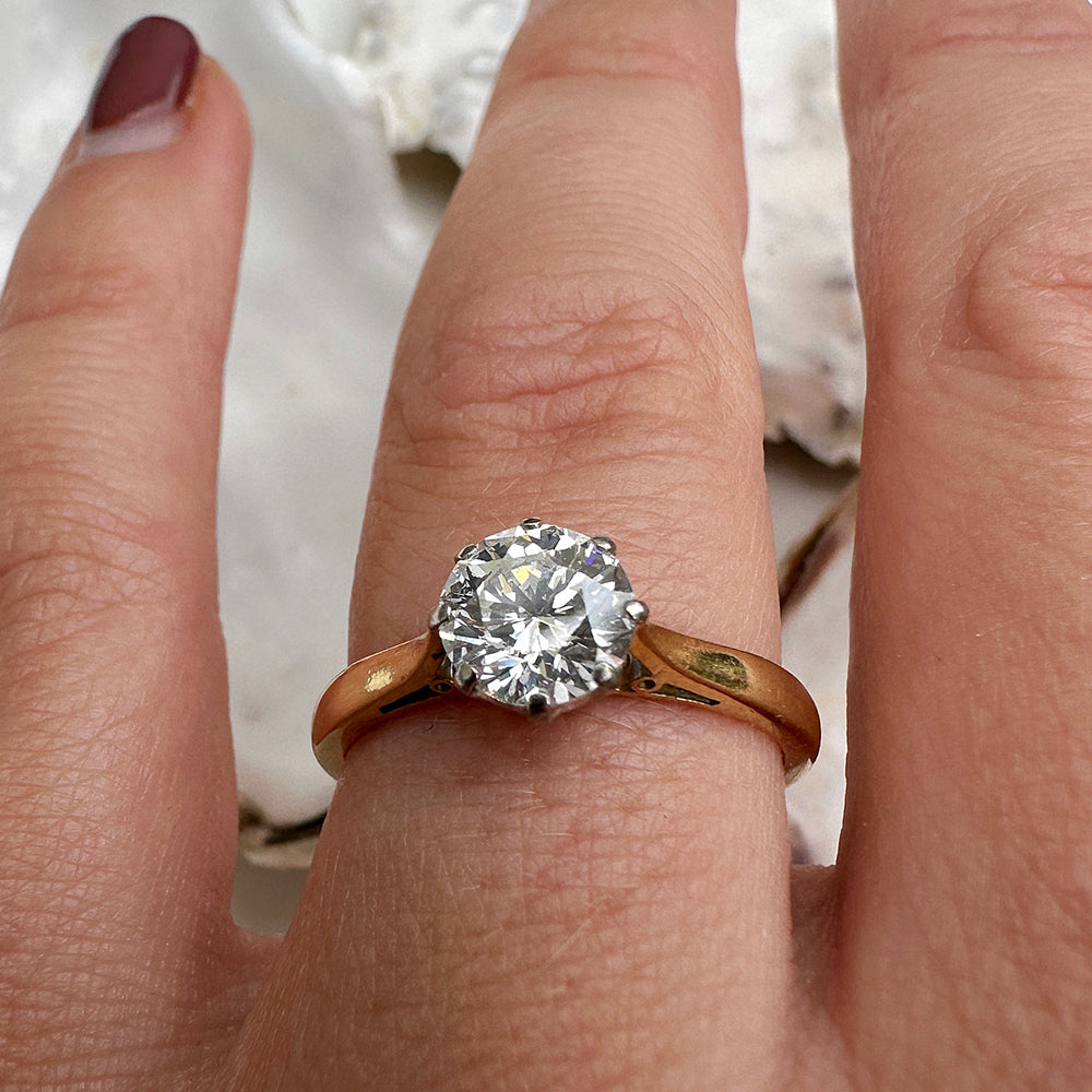 Vintage 1977 1ct Diamond Solitaire Engagement Ring