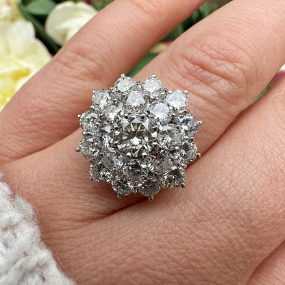 Vintage Floral 3.5ct Diamond Cluster Ring