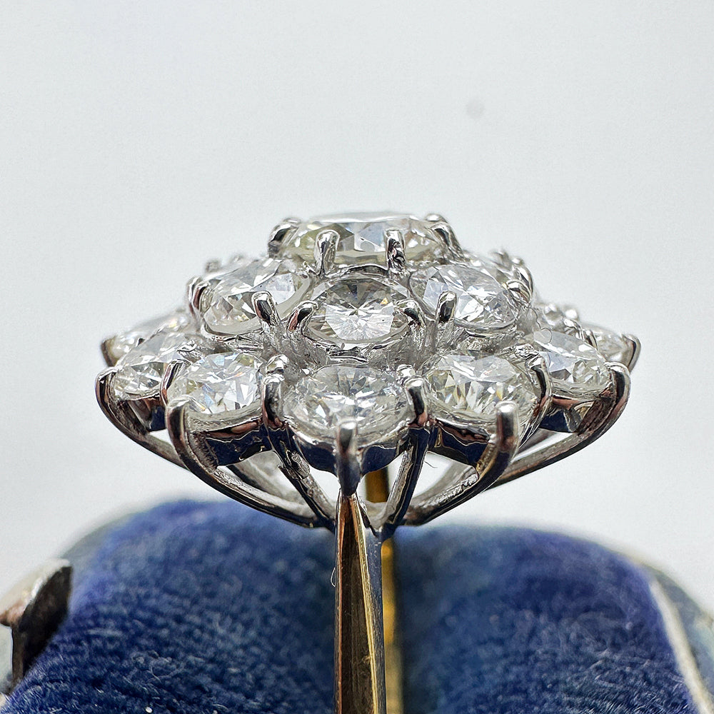 Vintage Floral 3.5ct Diamond Cluster Ring