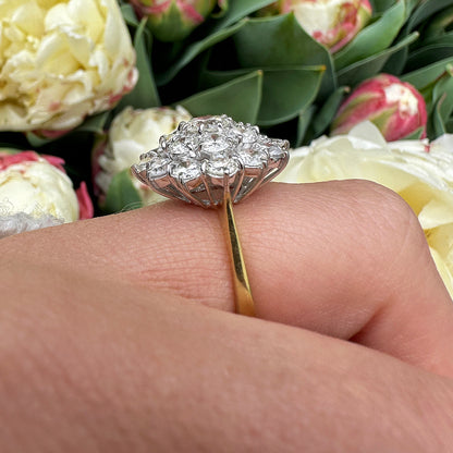 Vintage Floral 3.5ct Diamond Cluster Ring