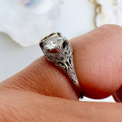 Vintage Platinum Diamond Trilogy Ring