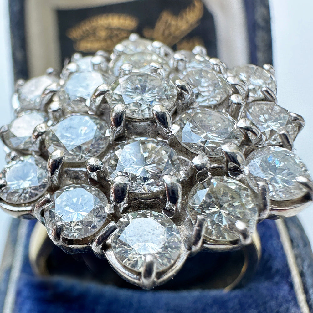 Vintage 3.8ct Diamond Cluster Ring