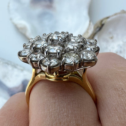 Vintage 3.8ct Diamond Cluster Ring