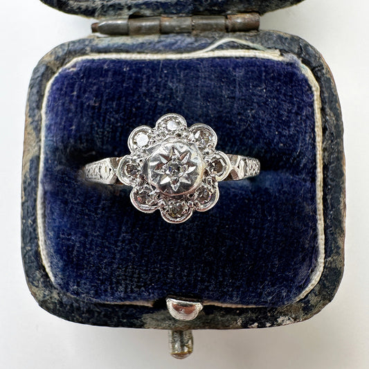 1960 Vintage Diamond Daisy Cluster