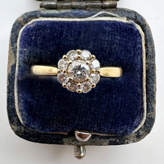 Vintage Diamond Daisy Cluster Ring