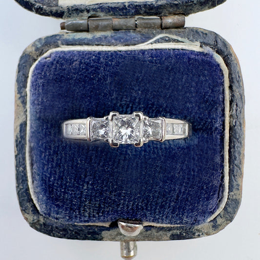 Vintage Princess Cut Diamond Engagement Ring
