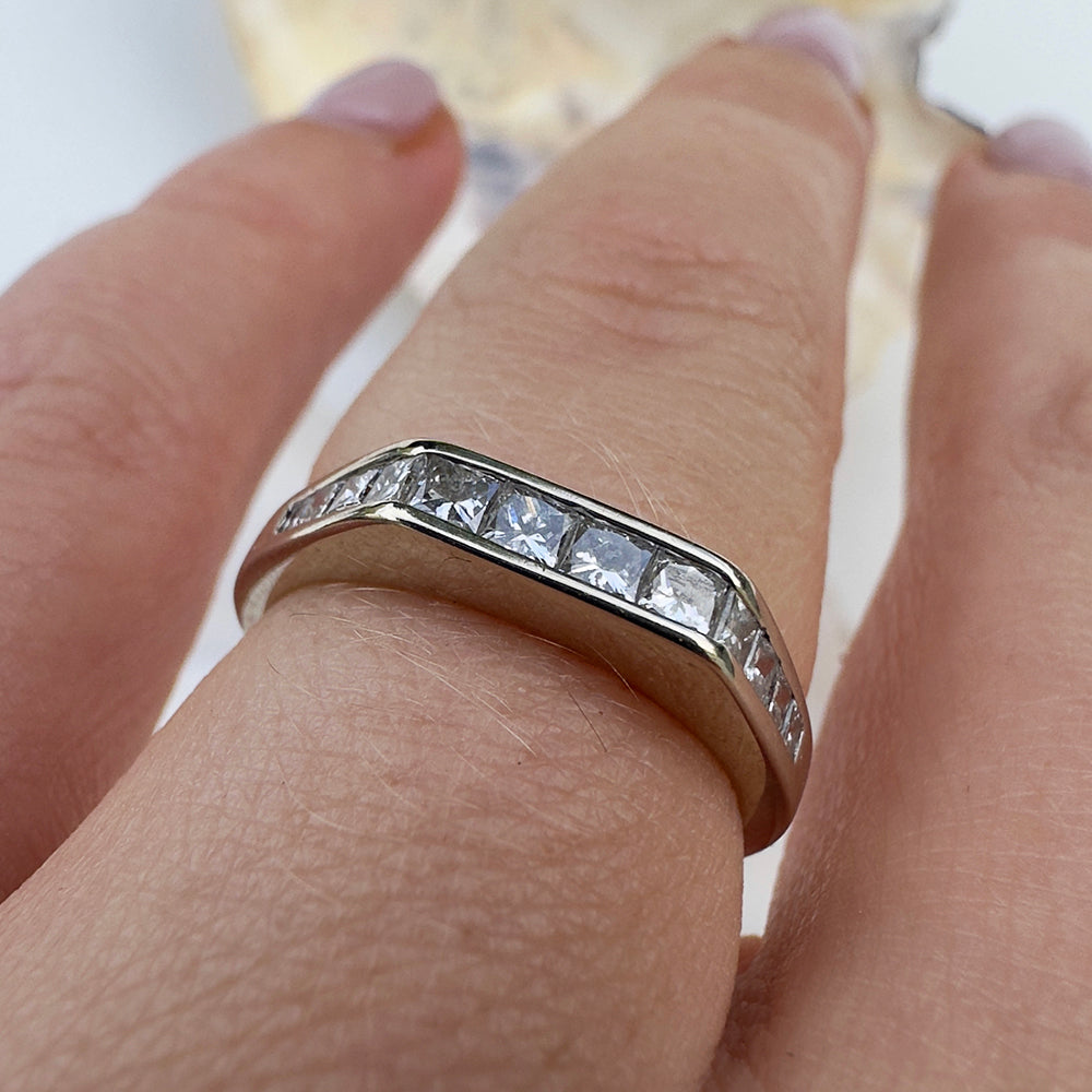 Baguette and princess on sale cut eternity ring