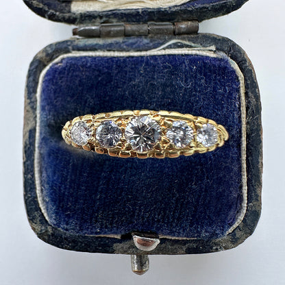 1977 Vintage Diamond Five Stone Ring