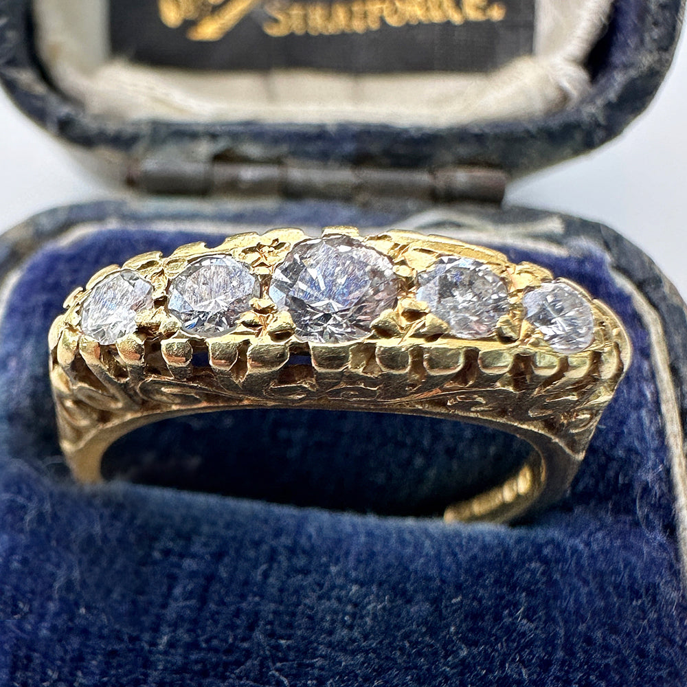 1977 Vintage Diamond Five Stone Ring