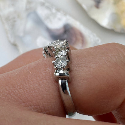 Vintage Platinum Diamond Wishbone Ring