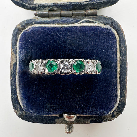 1975 Vintage Emerald & Diamond Eternity Ring