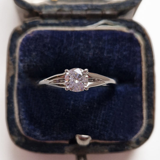 Vintage Platinum Diamond Solitaire Engagement Ring