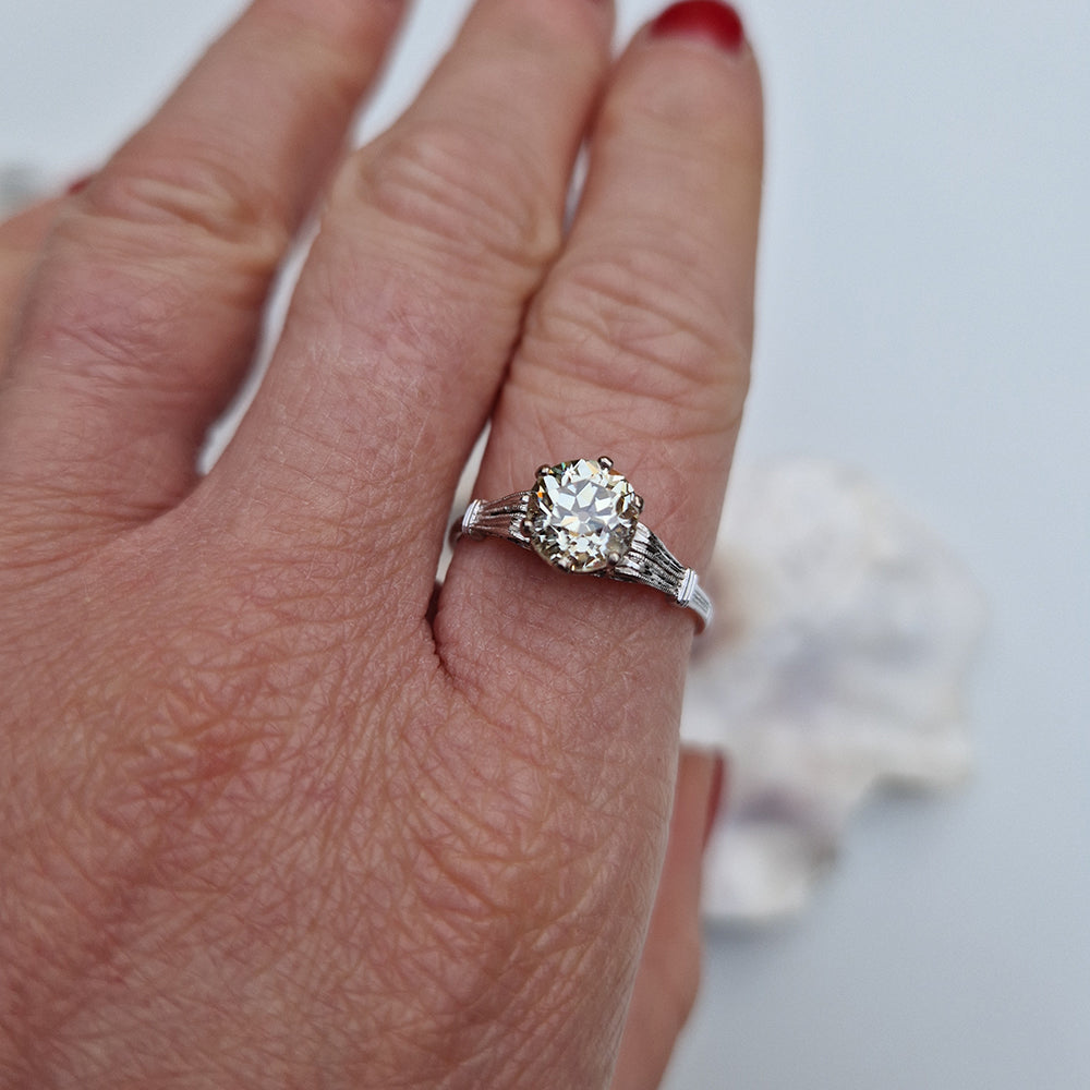 Vintage 1.52ct Diamond Solitaire Engagement Ring