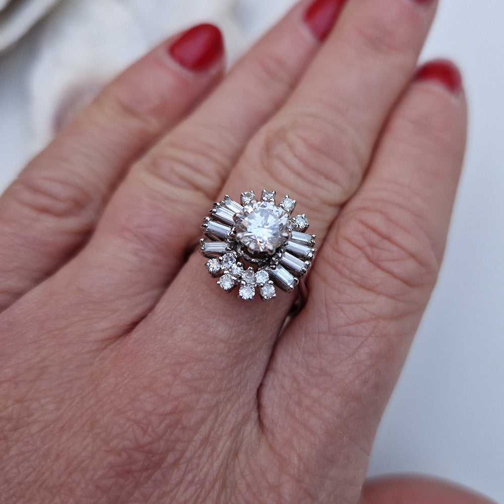 Vintage Multi-Cut Diamond Cluster Ring