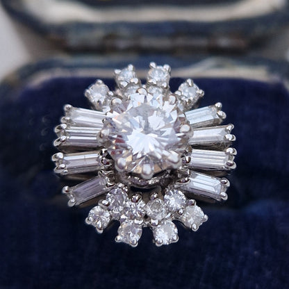 Vintage Multi-Cut Diamond Cluster Ring