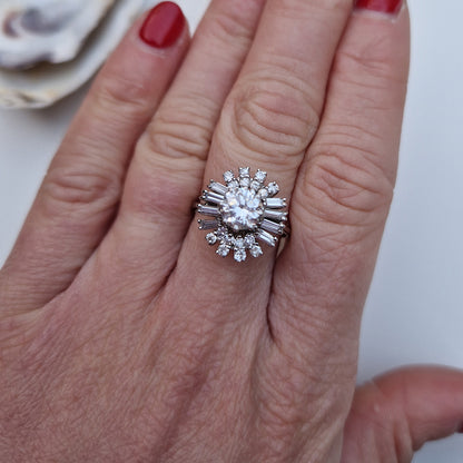 Vintage Multi-Cut Diamond Cluster Ring