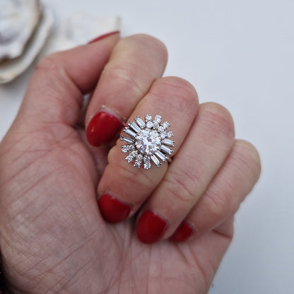 Vintage Multi-Cut Diamond Cluster Ring