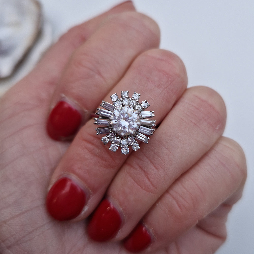 Vintage Multi-Cut Diamond Cluster Ring