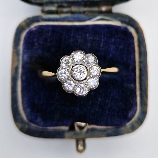 Vintage Diamond Daisy Cluster Ring