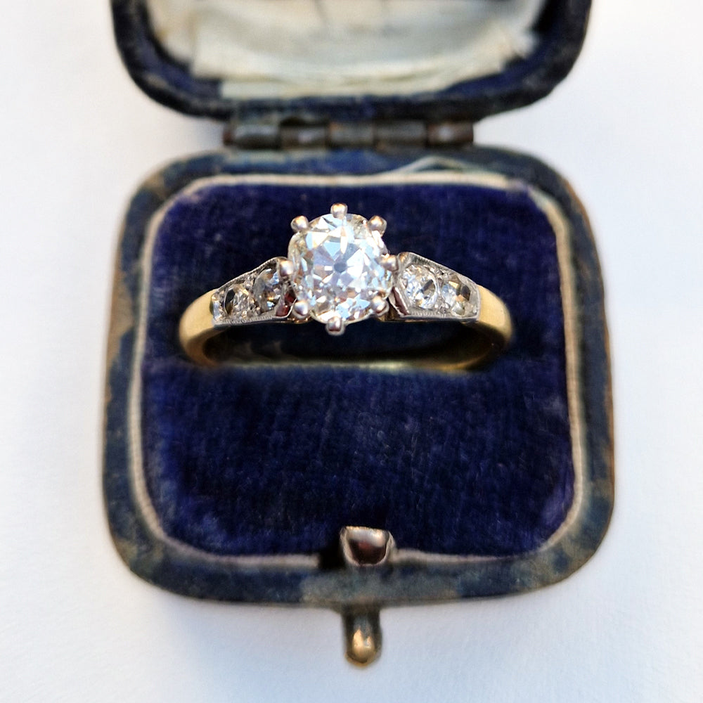 Antique Old European Cut Diamond Solitaire Engagement Ring