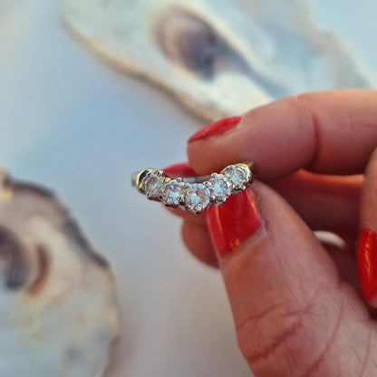 Vintage Platinum Diamond Wishbone Ring