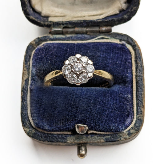 1999 Vintage Diamond Floral Cluster Ring