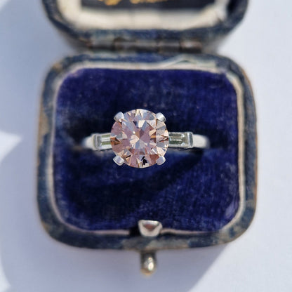 Vintage 1.68ct Tinted Diamond Solitaire Ring