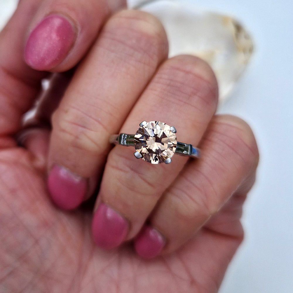 Vintage 1.68ct Tinted Diamond Solitaire Ring