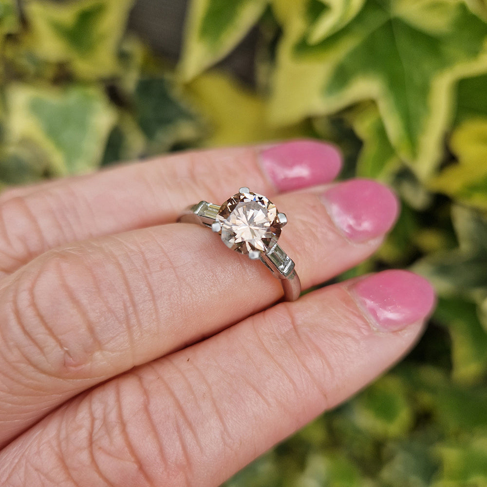 Vintage 1.68ct Tinted Diamond Solitaire Ring