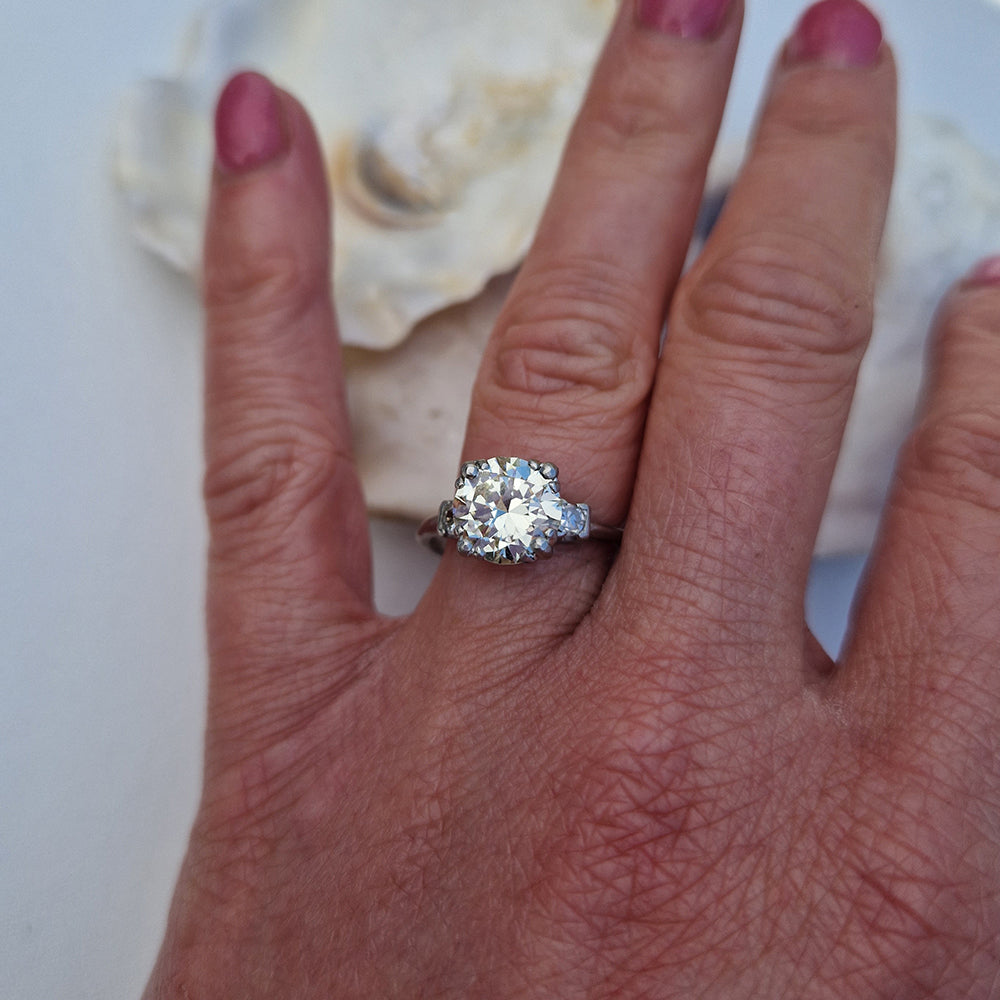 Vintage 2.06ct Diamond Solitaire Engagement Ring