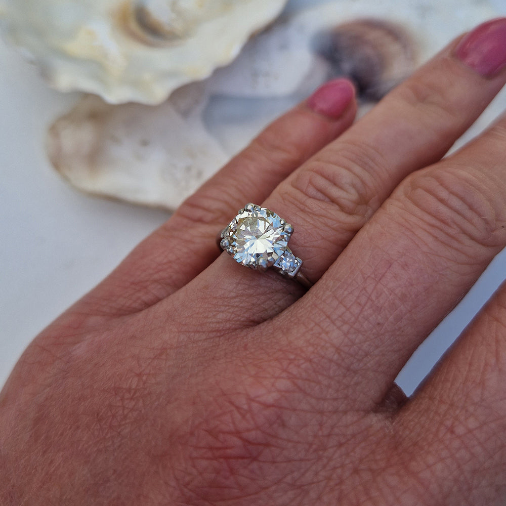 Vintage 2.06ct Diamond Solitaire Engagement Ring