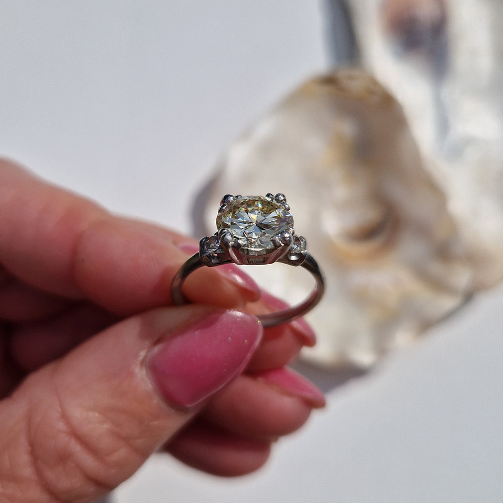 Vintage 2.06ct Diamond Solitaire Engagement Ring