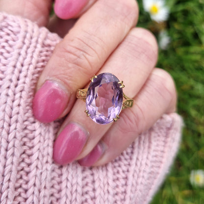 1963 Vintage Amethyst Solitaire Ring