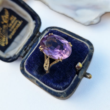 1963 Vintage Amethyst Solitaire Ring