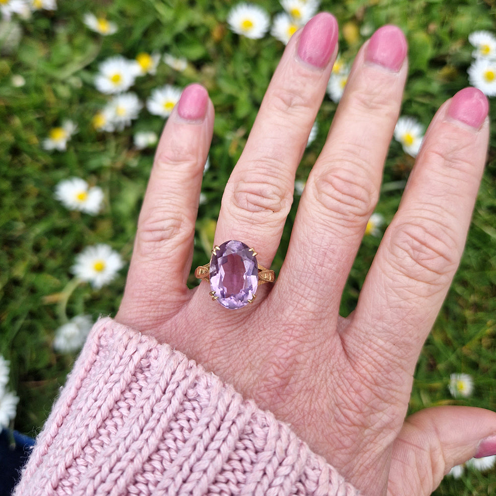 1963 Vintage Amethyst Solitaire Ring