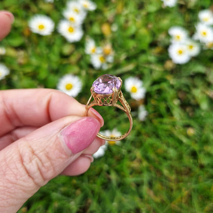 1963 Vintage Amethyst Solitaire Ring